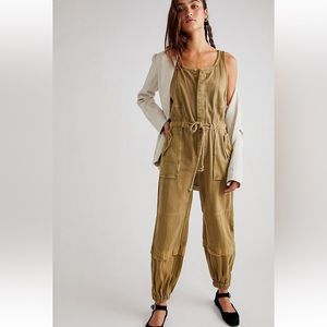 Free People Sutton Utility Coverall Taupe